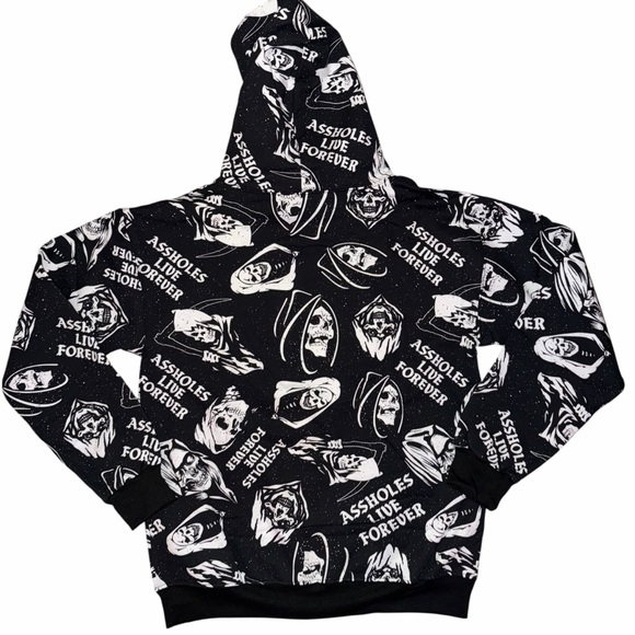 Assholes live forever grim reaper hoodie size M - Picture 5 of 7